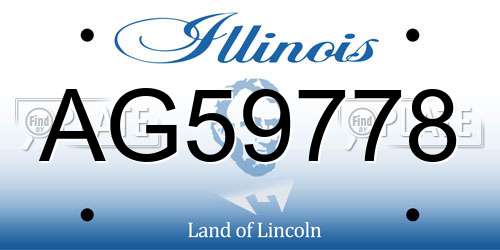 AG59778 Illinois License Plate