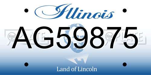 AG59875 Illinois License Plate