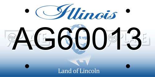 AG60013 Illinois License Plate