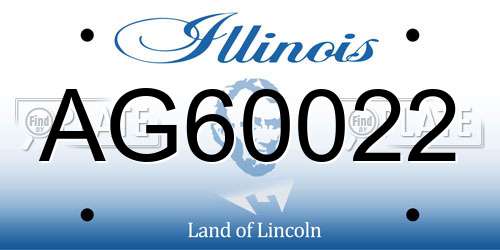 AG60022 Illinois License Plate