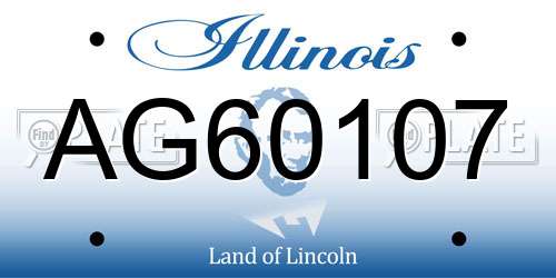 AG60107 Illinois License Plate
