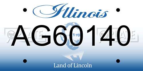 AG60140 Illinois License Plate