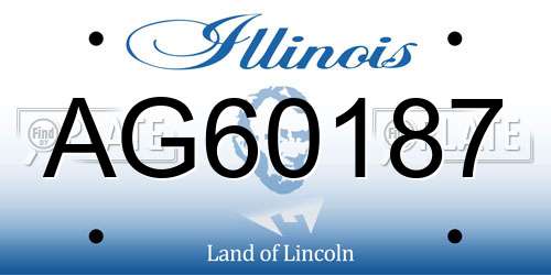 AG60187 Illinois License Plate