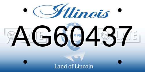 AG60437 Illinois License Plate