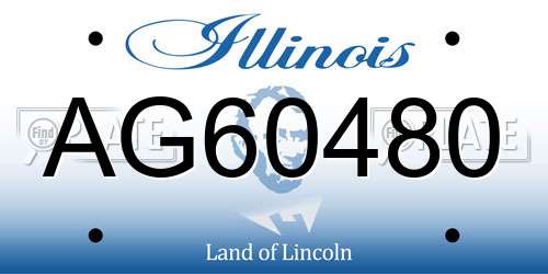 AG60480 Illinois License Plate