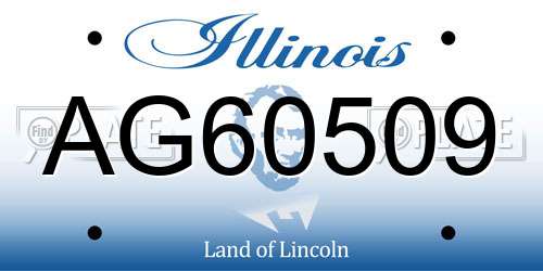 AG60509 Illinois License Plate