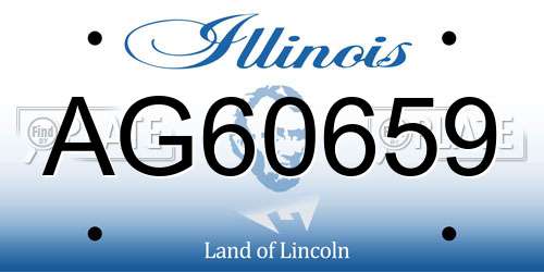 AG60659 Illinois License Plate