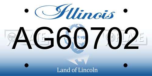 AG60702 Illinois License Plate