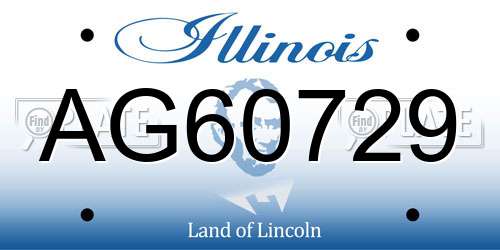 AG60729 Illinois License Plate