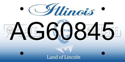 AG60845 Illinois License Plate
