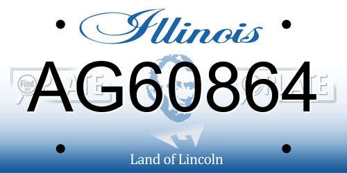 AG60864 Illinois License Plate