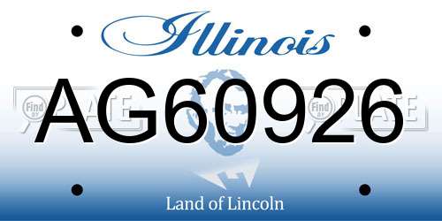 AG60926 Illinois License Plate
