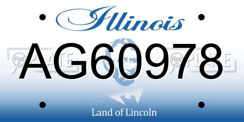 AG60978 Illinois License Plate