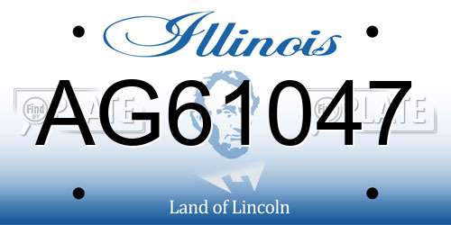 AG61047 Illinois License Plate
