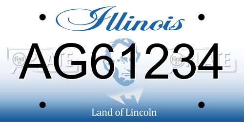 AG61234 Illinois License Plate