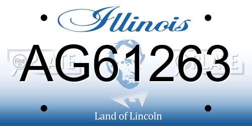 AG61263 Illinois License Plate