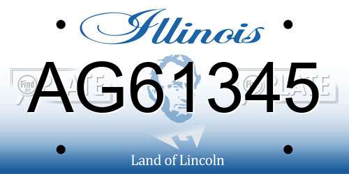 AG61345 Illinois License Plate