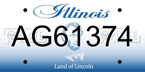 AG61374 Illinois License Plate