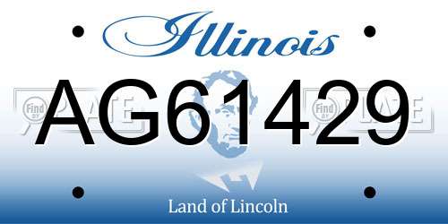 AG61429 Illinois License Plate
