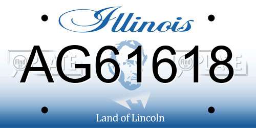 AG61618 Illinois License Plate