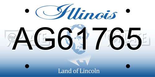 AG61765 Illinois License Plate