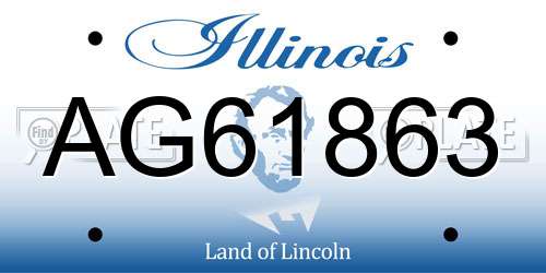 AG61863 Illinois License Plate