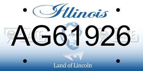 AG61926 Illinois License Plate