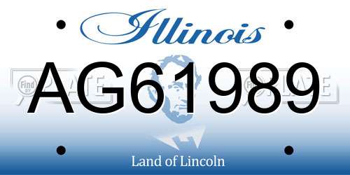 AG61989 Illinois License Plate