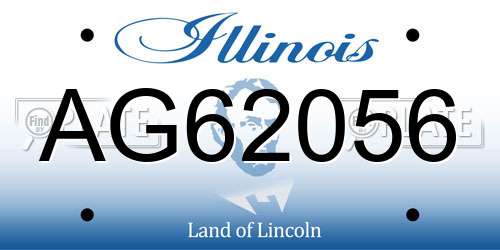 AG62056 Illinois License Plate