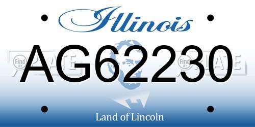 AG62230 Illinois License Plate
