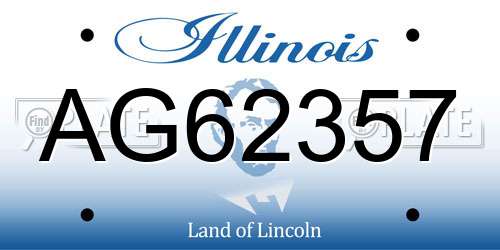 AG62357 Illinois License Plate