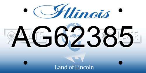 AG62385 Illinois License Plate