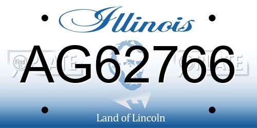 AG62766 Illinois License Plate