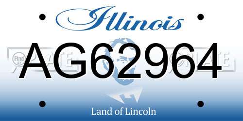 AG62964 Illinois License Plate