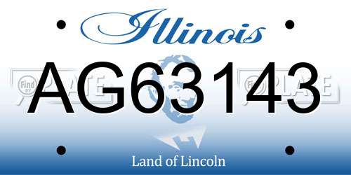 AG63143 Illinois License Plate
