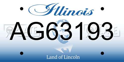 AG63193 Illinois License Plate