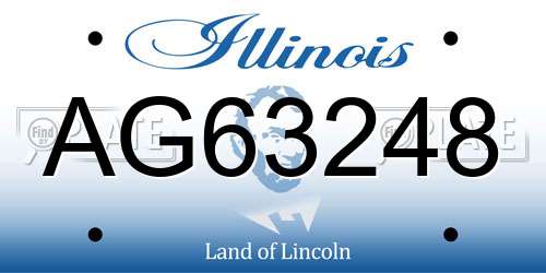 AG63248 Illinois License Plate