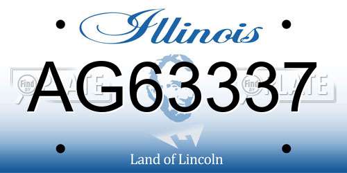 AG63337 Illinois License Plate