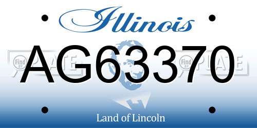 AG63370 Illinois License Plate