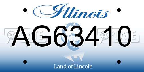 AG63410 Illinois License Plate