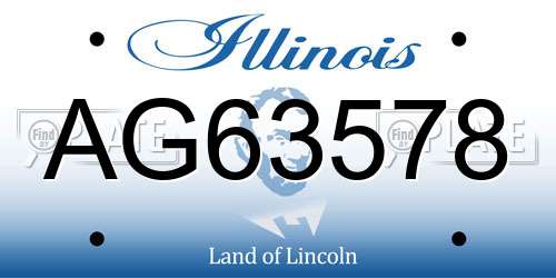 AG63578 Illinois License Plate