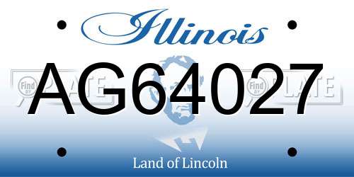 AG64027 Illinois License Plate