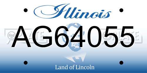 AG64055 Illinois License Plate