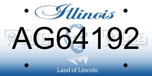 AG64192 Illinois License Plate