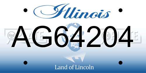 AG64204 Illinois License Plate