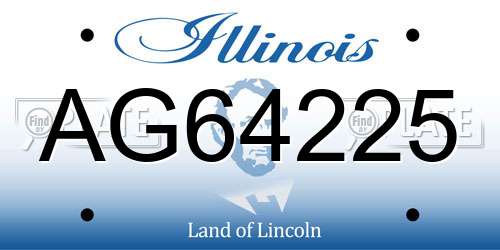 AG64225 Illinois License Plate