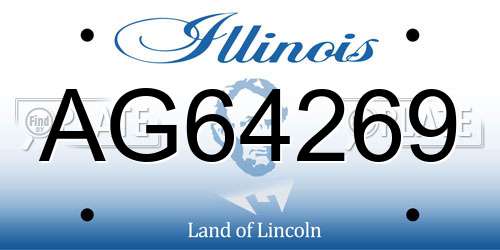 AG64269 Illinois License Plate