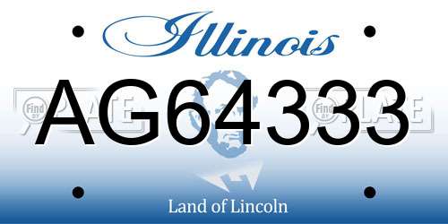 AG64333 Illinois License Plate