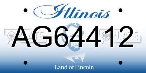 AG64412 Illinois License Plate