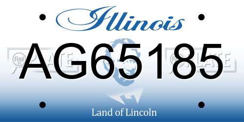 AG65185 Illinois License Plate
